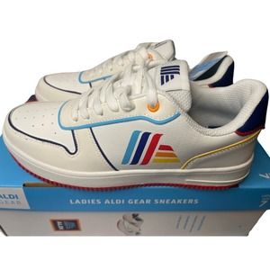 New In Box Aldi Gear Women's Lace-Up Sneakers Shoe Size 7 Aldi Logo Spring 2024